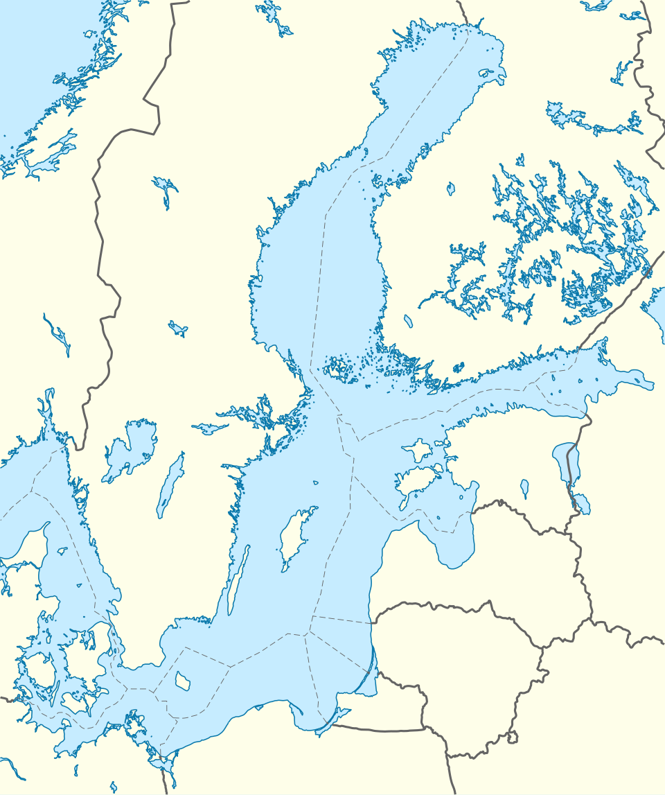Kartenausschnitt mit Fährverbindungen im Ostseeraum